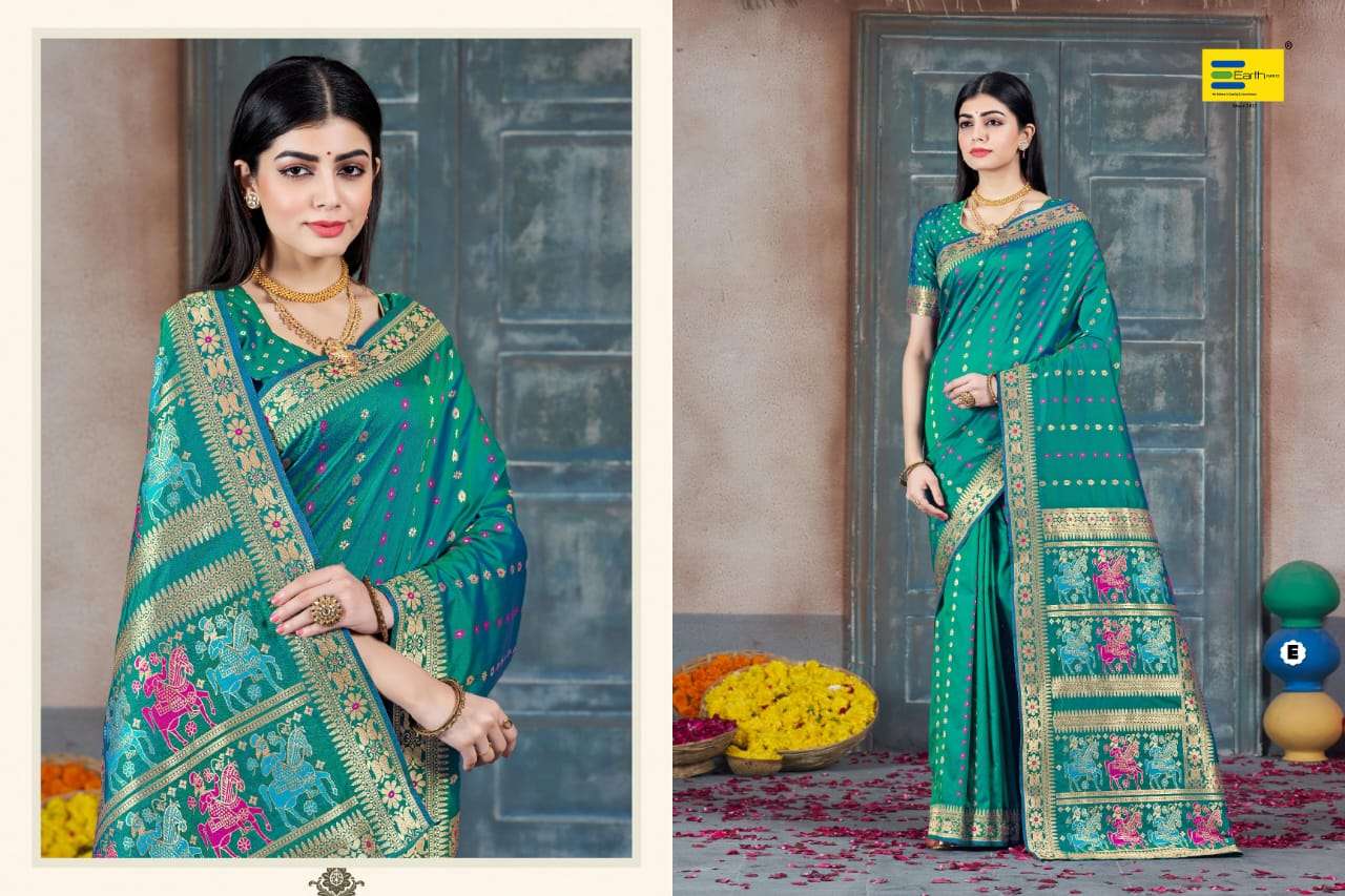 EARTH FABRICS PRESENTS SAVLI VOL-1 FANCY SOFT SILK SAREES CATALOG WHOLESALER AND EXPORTER IN SURAT