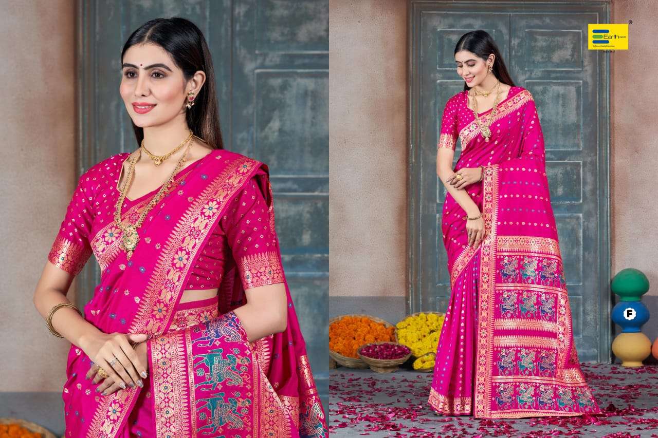 EARTH FABRICS PRESENTS SAVLI VOL-1 FANCY SOFT SILK SAREES CATALOG WHOLESALER AND EXPORTER IN SURAT