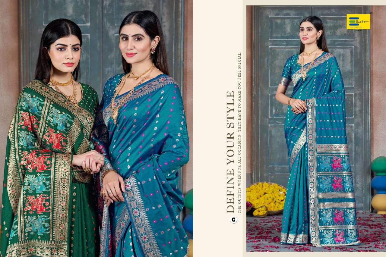 EARTH FABRICS PRESENTS SAVLI VOL-1 FANCY SOFT SILK SAREES CATALOG WHOLESALER AND EXPORTER IN SURAT