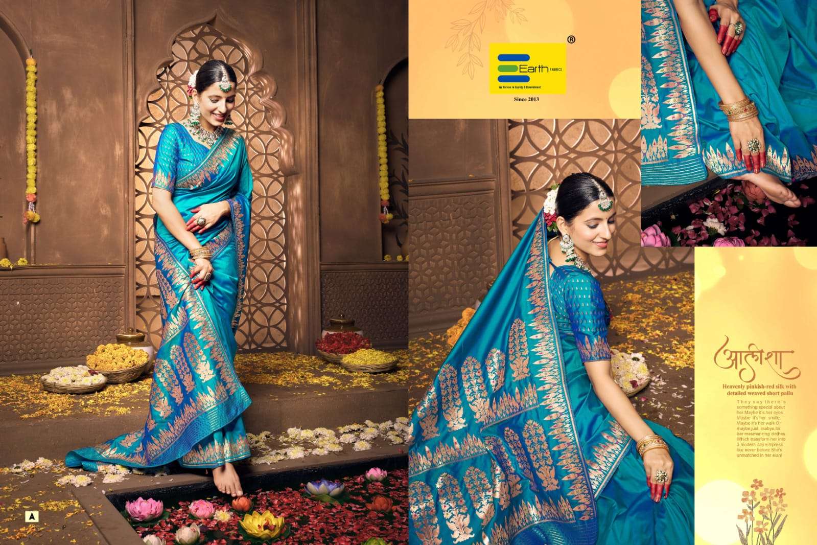 EARTH FABRICS PRESENTS  SHONA VOL -1 FANCY SOFT SILK SAREES CATALOG WHOLESALER AND EXPORTER IN SURAT