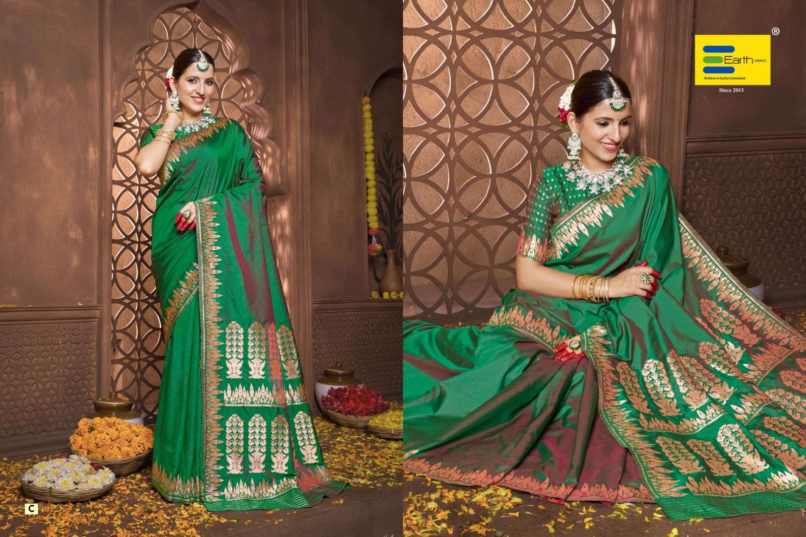 EARTH FABRICS PRESENTS  SHONA VOL -1 FANCY SOFT SILK SAREES CATALOG WHOLESALER AND EXPORTER IN SURAT