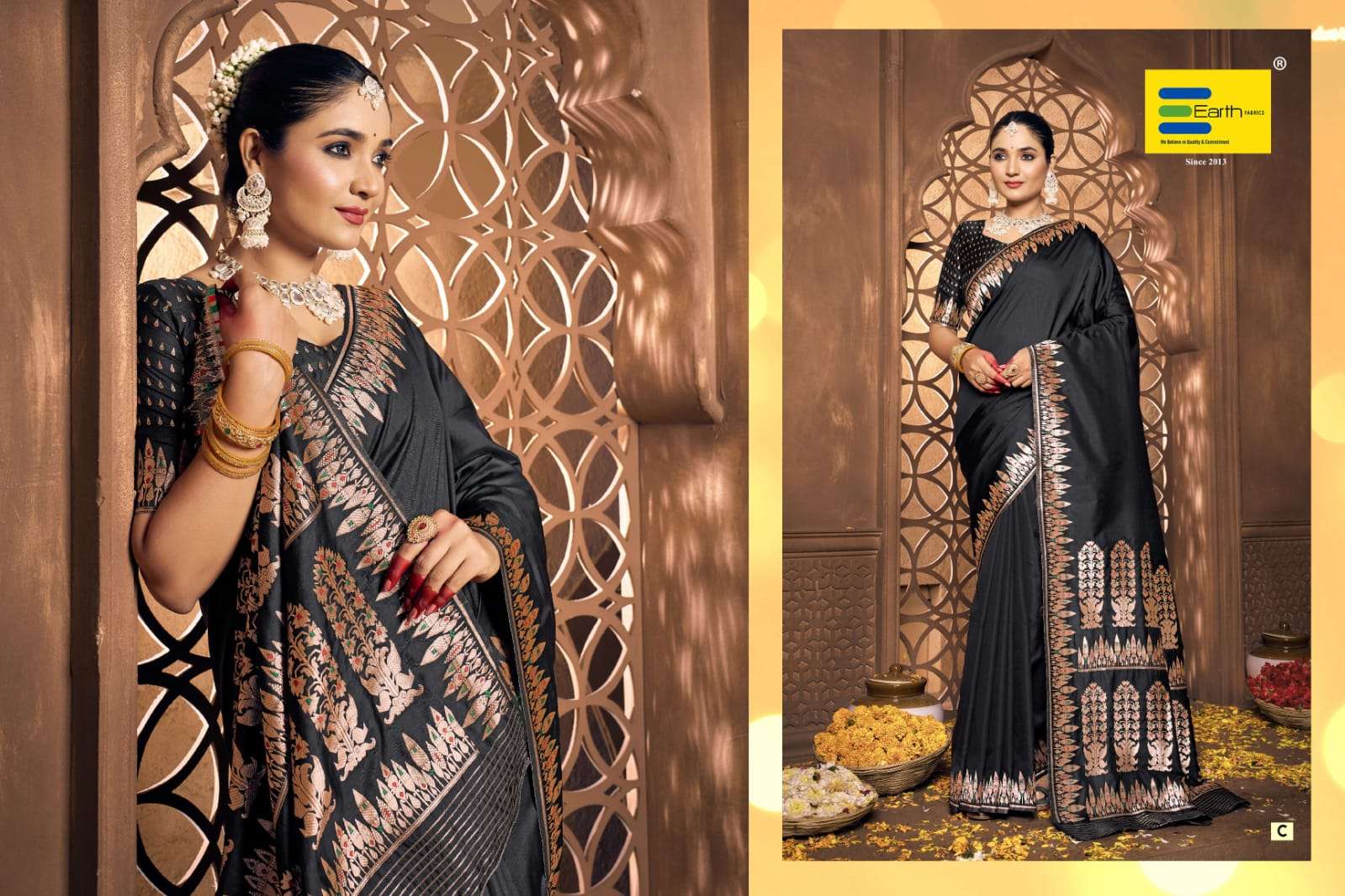 EARTH FABRICS PRESENTS  SHONA VOL -1 FANCY SOFT SILK SAREES CATALOG WHOLESALER AND EXPORTER IN SURAT