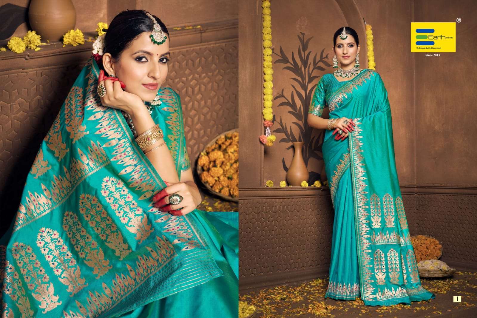EARTH FABRICS PRESENTS  SHONA VOL -1 FANCY SOFT SILK SAREES CATALOG WHOLESALER AND EXPORTER IN SURAT