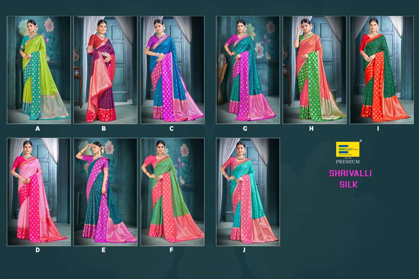 EARTH FABRICS PRESENTS SHRIVALLI SILK FANCY SILK SAREES CATALOG WHOLESALER AND EXPORTER IN SURAT