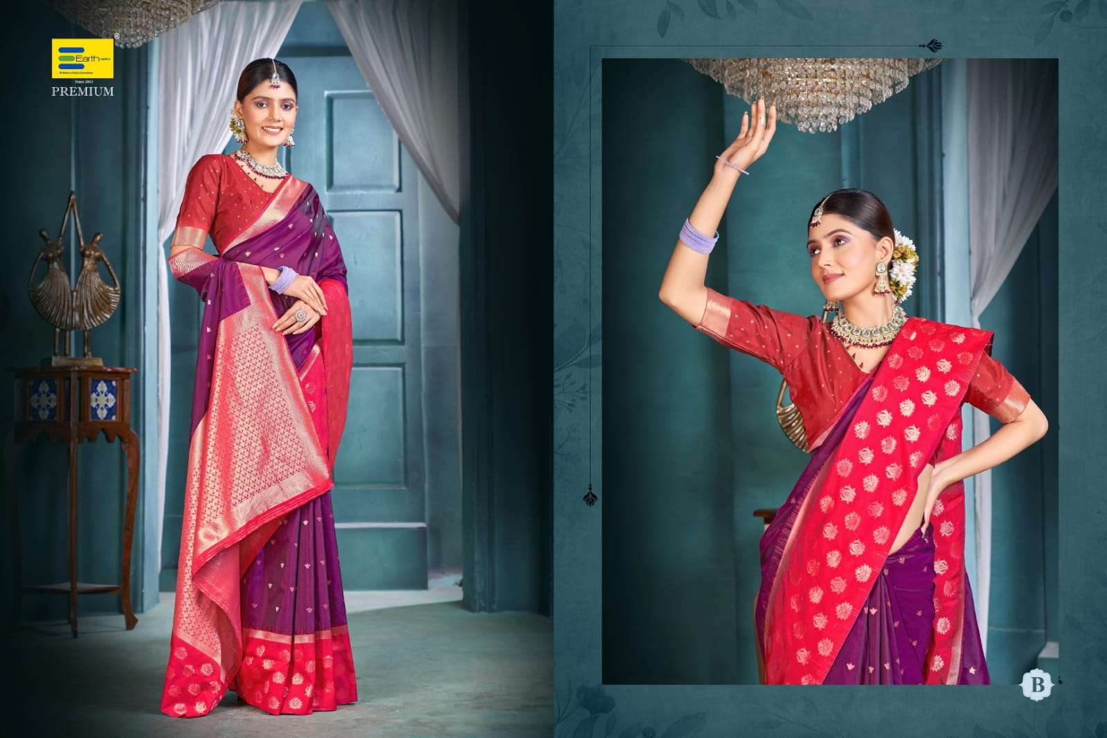 EARTH FABRICS PRESENTS SHRIVALLI SILK FANCY SILK SAREES CATALOG WHOLESALER AND EXPORTER IN SURAT