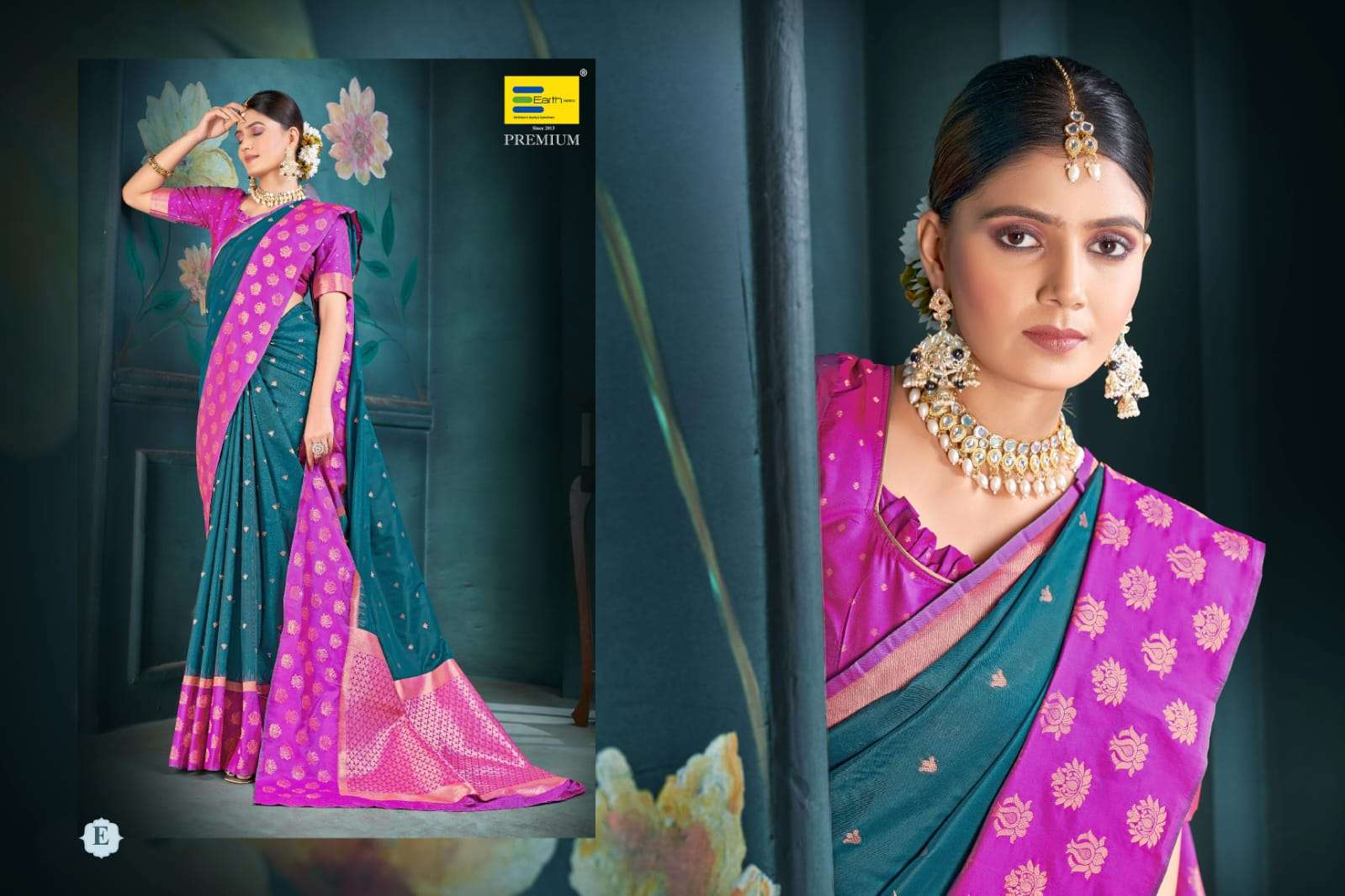 EARTH FABRICS PRESENTS SHRIVALLI SILK FANCY SILK SAREES CATALOG WHOLESALER AND EXPORTER IN SURAT