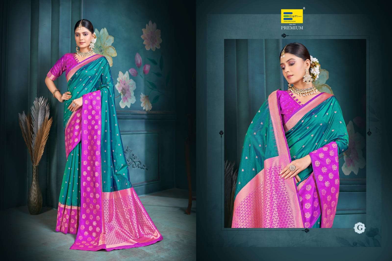 EARTH FABRICS PRESENTS SHRIVALLI SILK FANCY SILK SAREES CATALOG WHOLESALER AND EXPORTER IN SURAT
