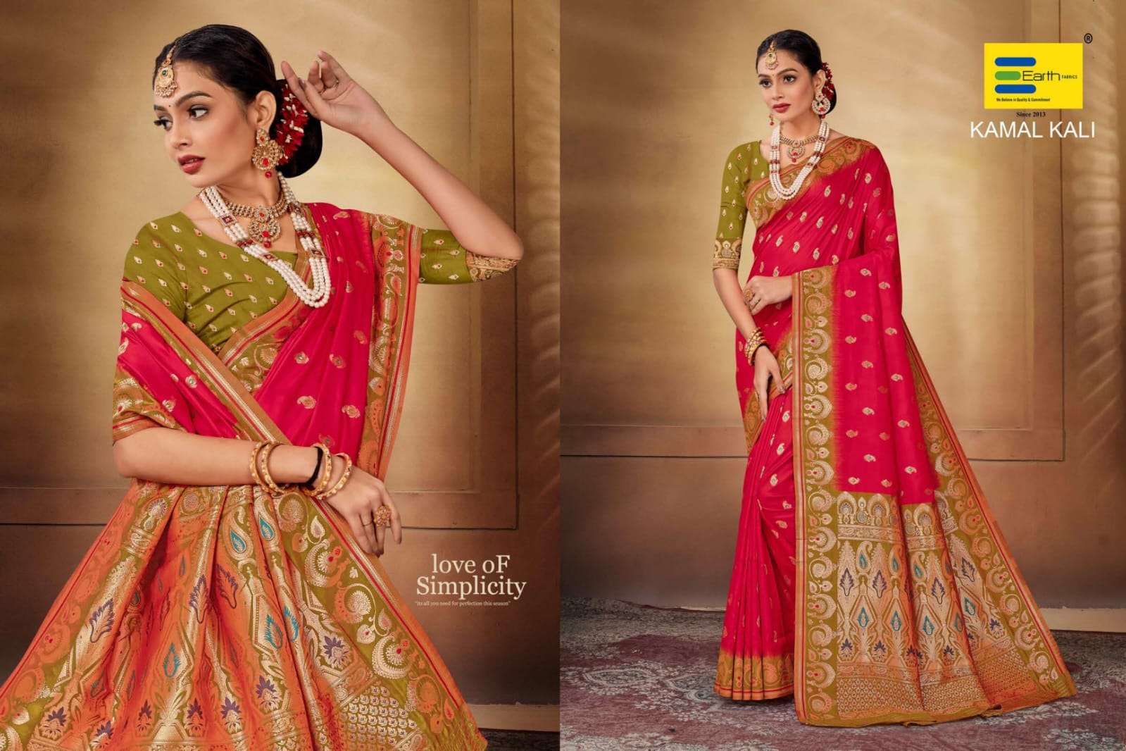 EARTH FABRICS PRESENTS SUHAGAN RED SPECIAL FANCY SOFT SILK SAREES CATALOG WHOLESALER AND EXPORTER IN SURAT