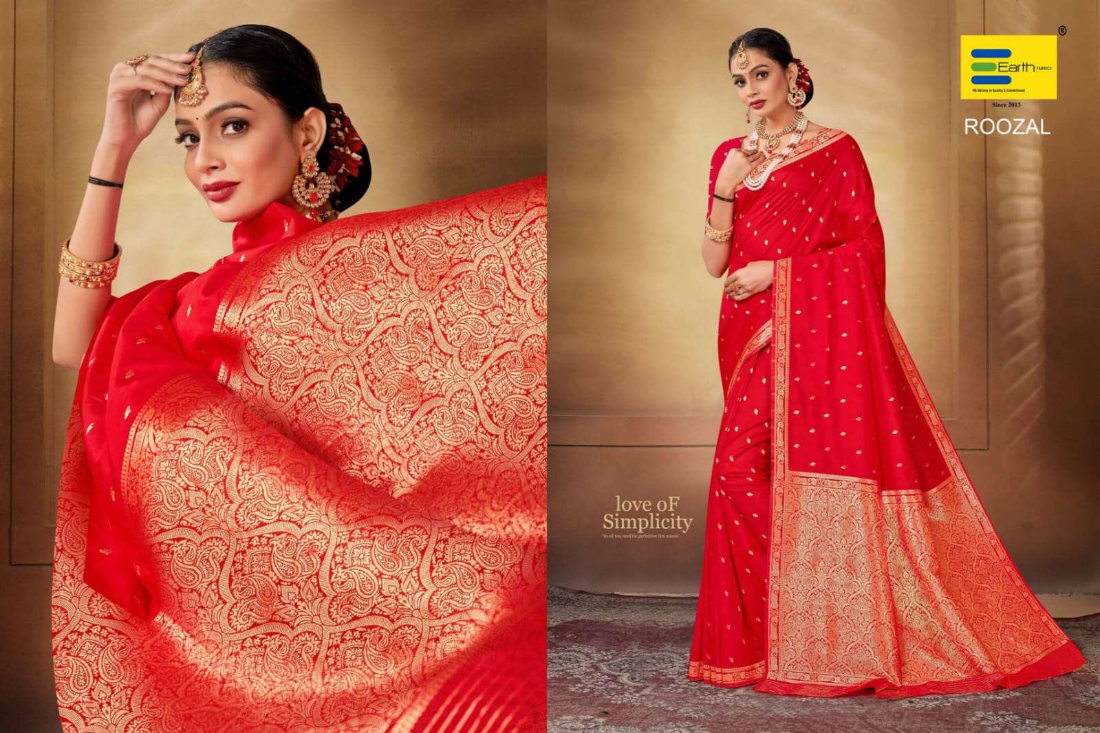 EARTH FABRICS PRESENTS SUHAGAN RED SPECIAL FANCY SOFT SILK SAREES CATALOG WHOLESALER AND EXPORTER IN SURAT