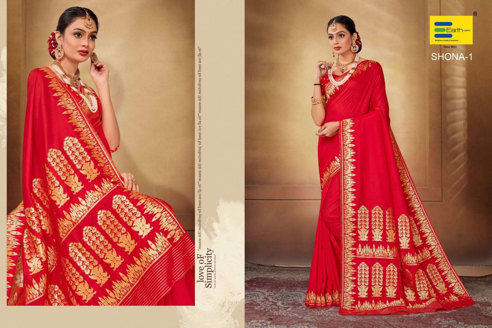 EARTH FABRICS PRESENTS SUHAGAN RED SPECIAL FANCY SOFT SILK SAREES CATALOG WHOLESALER AND EXPORTER IN SURAT