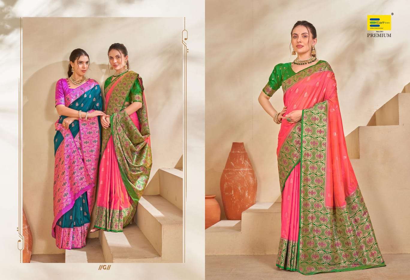 EARTH  FABRICS PRESENTS SUNDHA SILK FANCY SILK SAREES CATALOG WHOLESALER AND EXPORTER IN SURAT