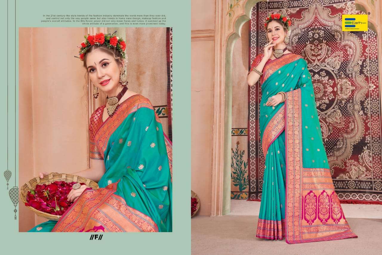 EARTH FABRICS RANGRITA PRESENTS FANCY SOFT SILK SAREES CATALOG WHOLESALER AND EXPORTER IN SURAT