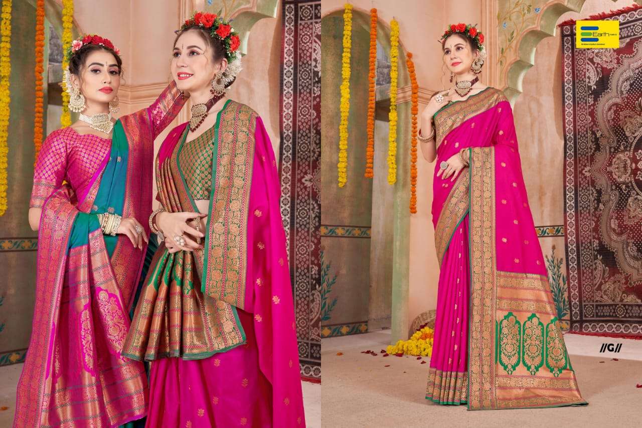 EARTH FABRICS RANGRITA PRESENTS FANCY SOFT SILK SAREES CATALOG WHOLESALER AND EXPORTER IN SURAT