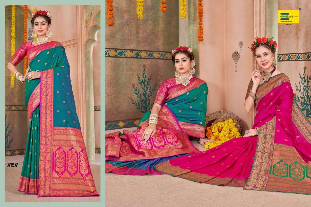 EARTH FABRICS RANGRITA PRESENTS FANCY SOFT SILK SAREES CATALOG WHOLESALER AND EXPORTER IN SURAT
