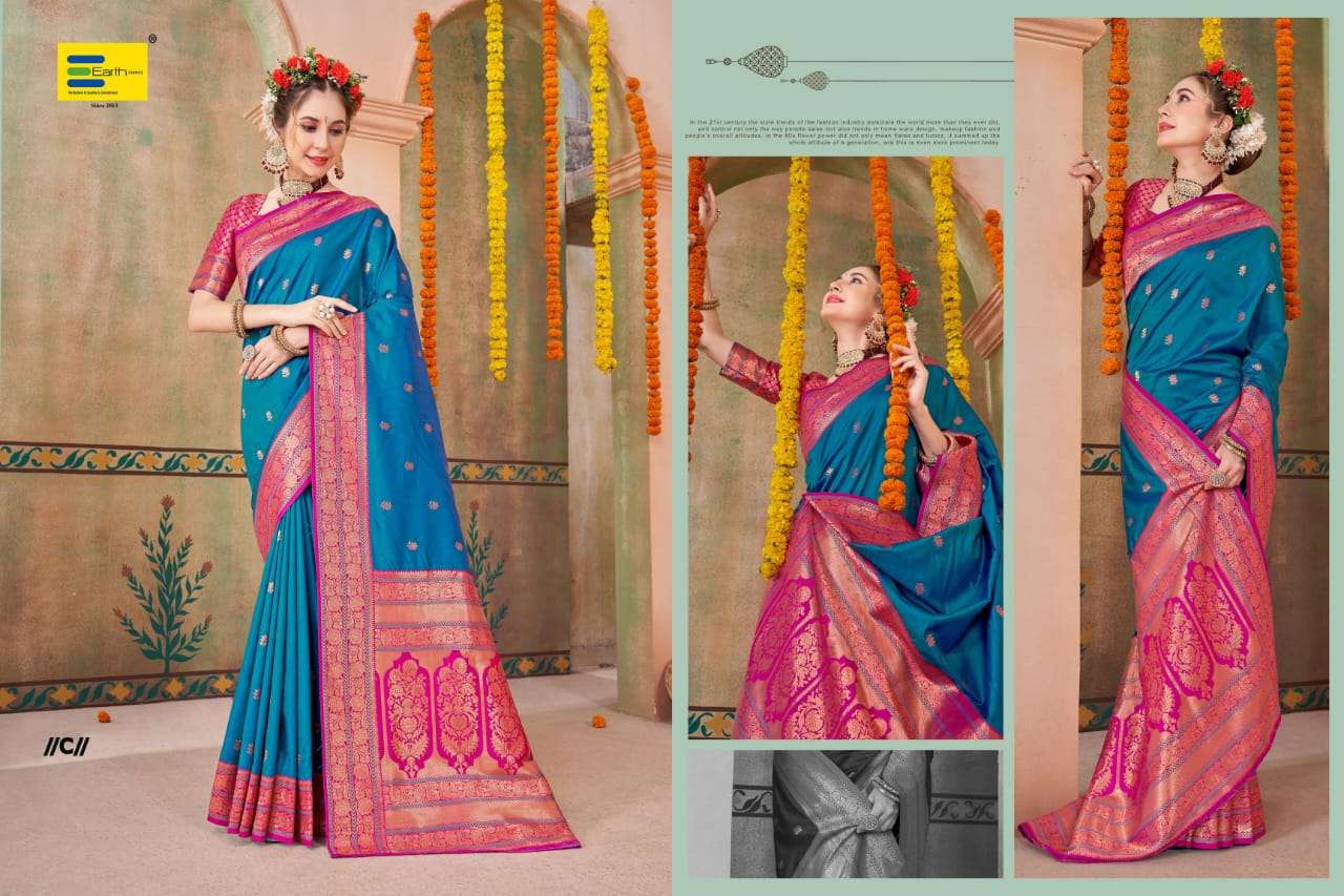 EARTH FABRICS RANGRITA PRESENTS FANCY SOFT SILK SAREES CATALOG WHOLESALER AND EXPORTER IN SURAT