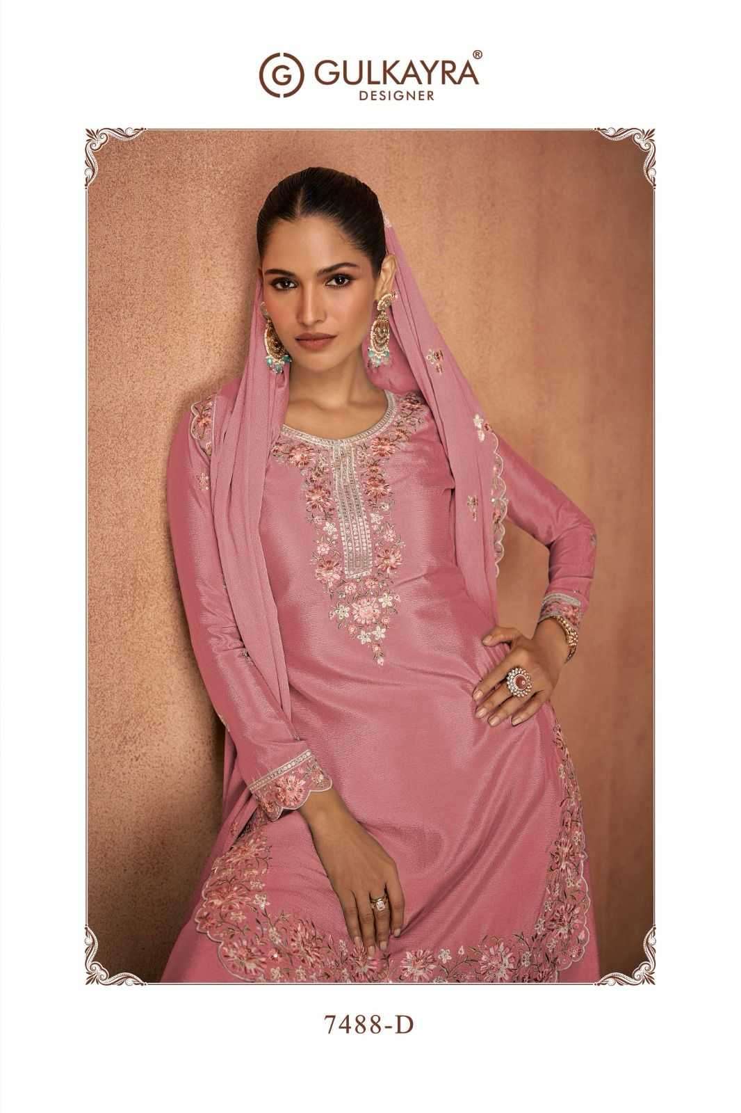 GULKAYRA DESIGNER PRESENTS ELVIRA CHINON EXCLUSIVE FULL STITCH PLAZZO STYLE 3PCS DRESS CATALOG WHOLESALER AND EXPORTER IN SURAT