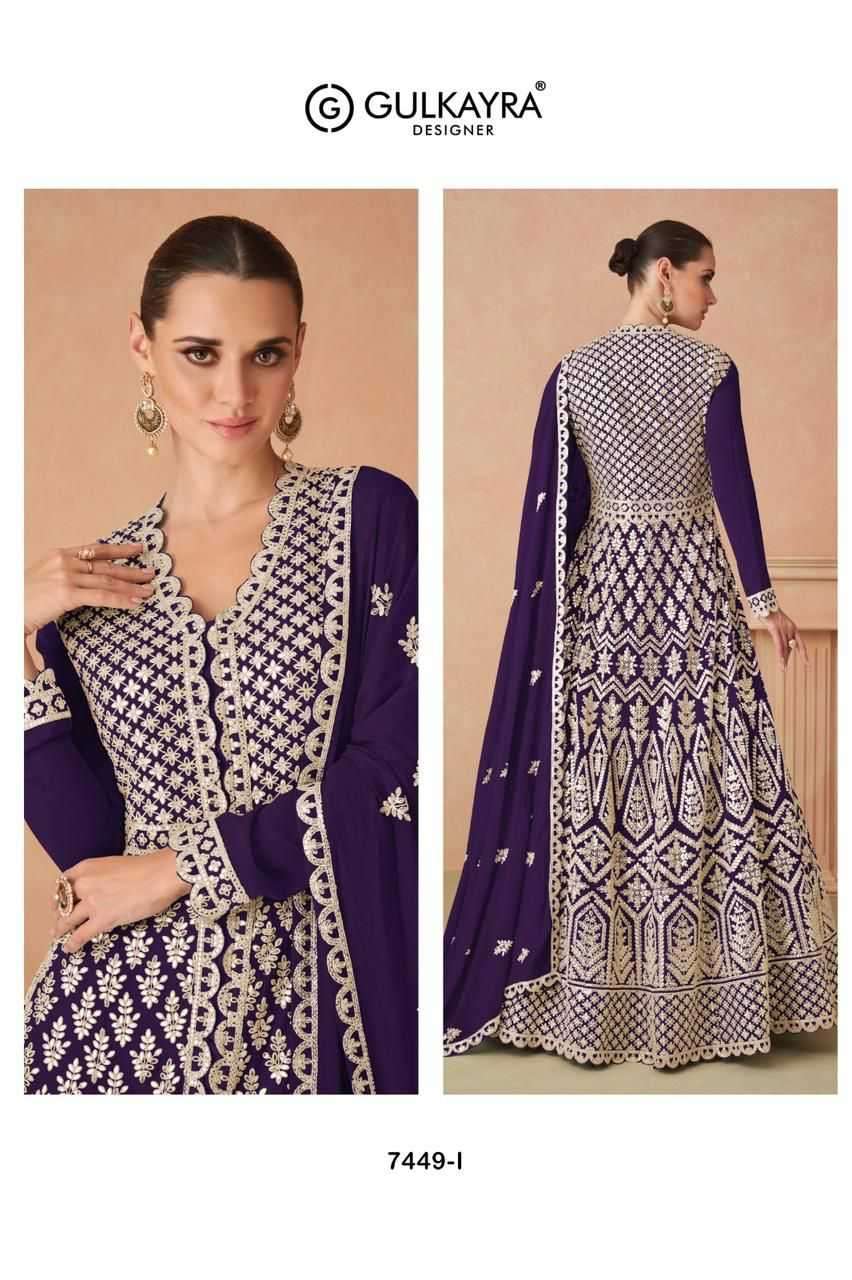 GULKAYRA DESIGNER PRESENTS RIMSHA SILVER GEORGETTE GOWN STYLE FULLY STITCH DRESS CATALOG WHOLESALER AND EXPORTER IN SURAT