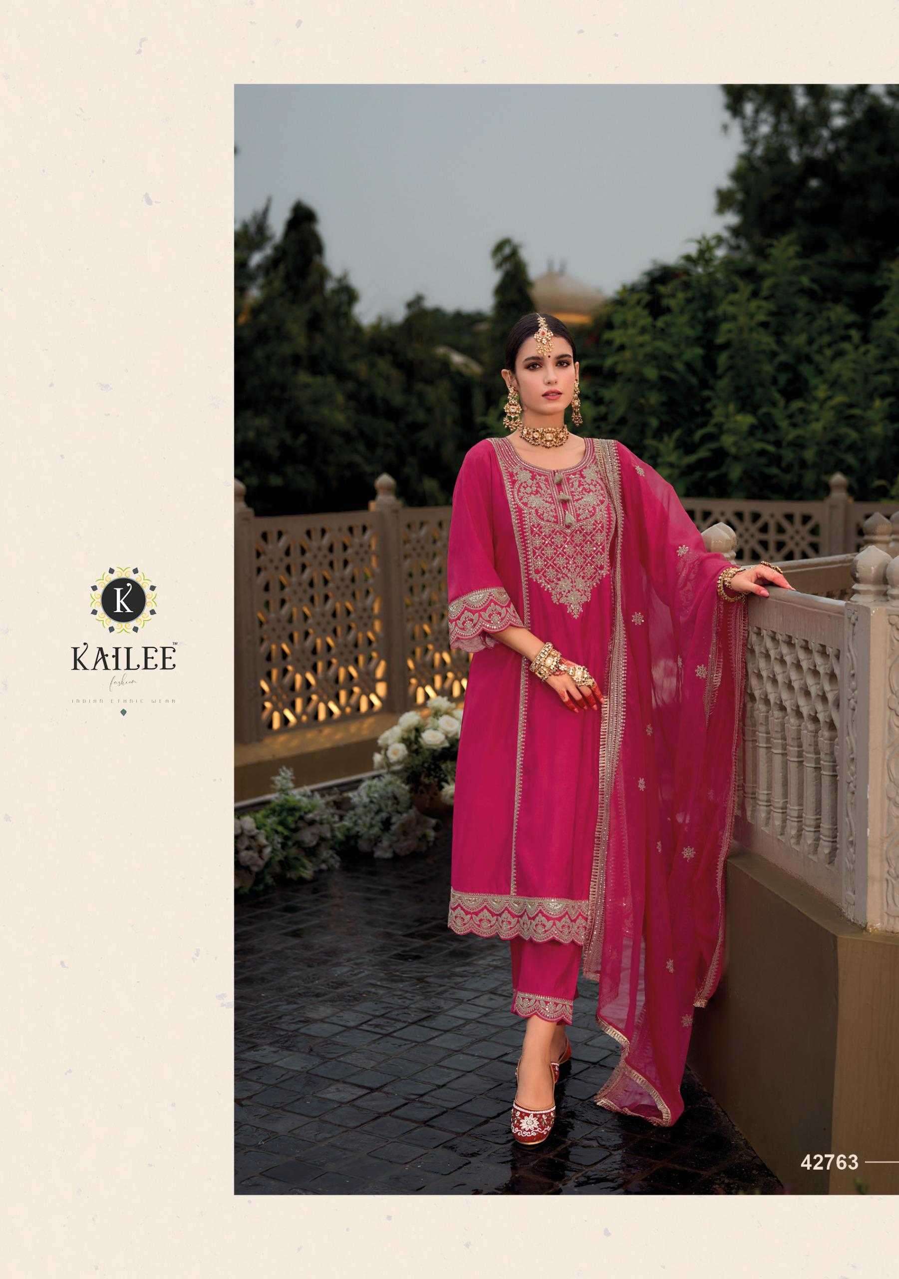KAILEE FASHION PRESENT SUHAGINI VOL-5 VISCOSE SILK READYMADE PARTY WEAR 3PCS SUIT CATALOG WHOLOESALER AND EXPORTER 