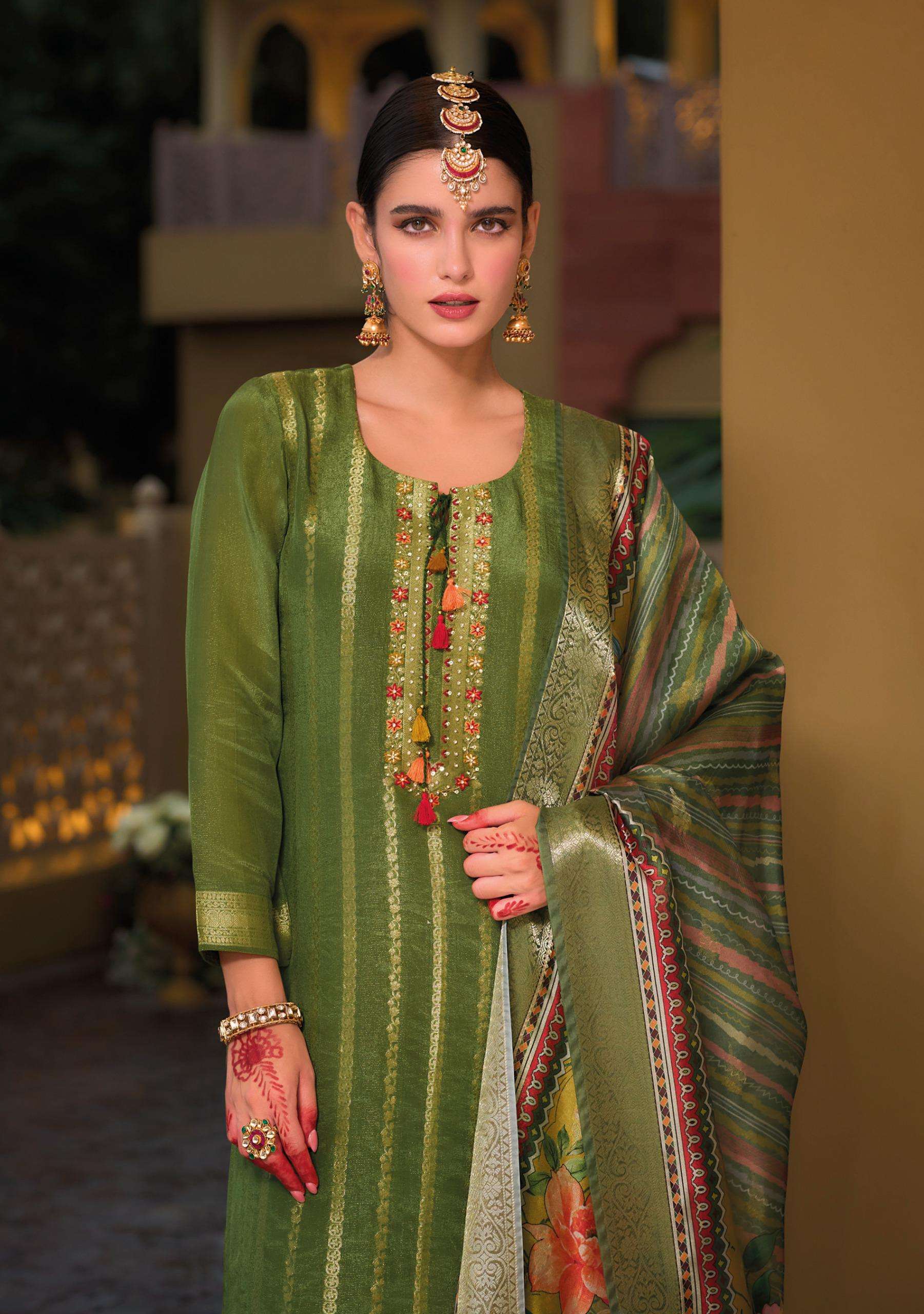 KAILEE FASHION PRESENTS PEARL READYMADE VISCOSE SILK KURTI BOTTOM DUPATTA FOR FESTIVE WEAR CATALOG WHOLESALER AND EXPORTER 
