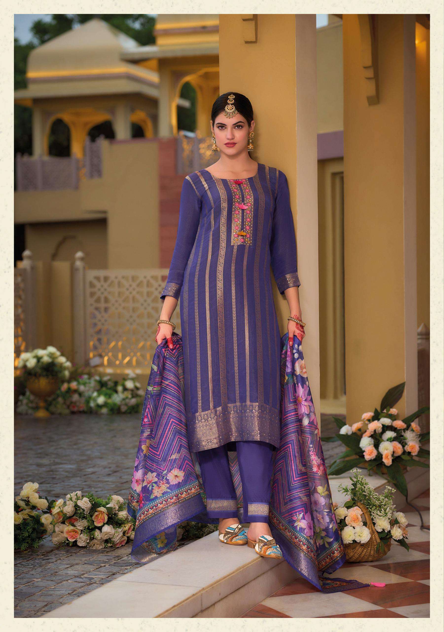 KAILEE FASHION PRESENTS PEARL READYMADE VISCOSE SILK KURTI BOTTOM DUPATTA FOR FESTIVE WEAR CATALOG WHOLESALER AND EXPORTER 