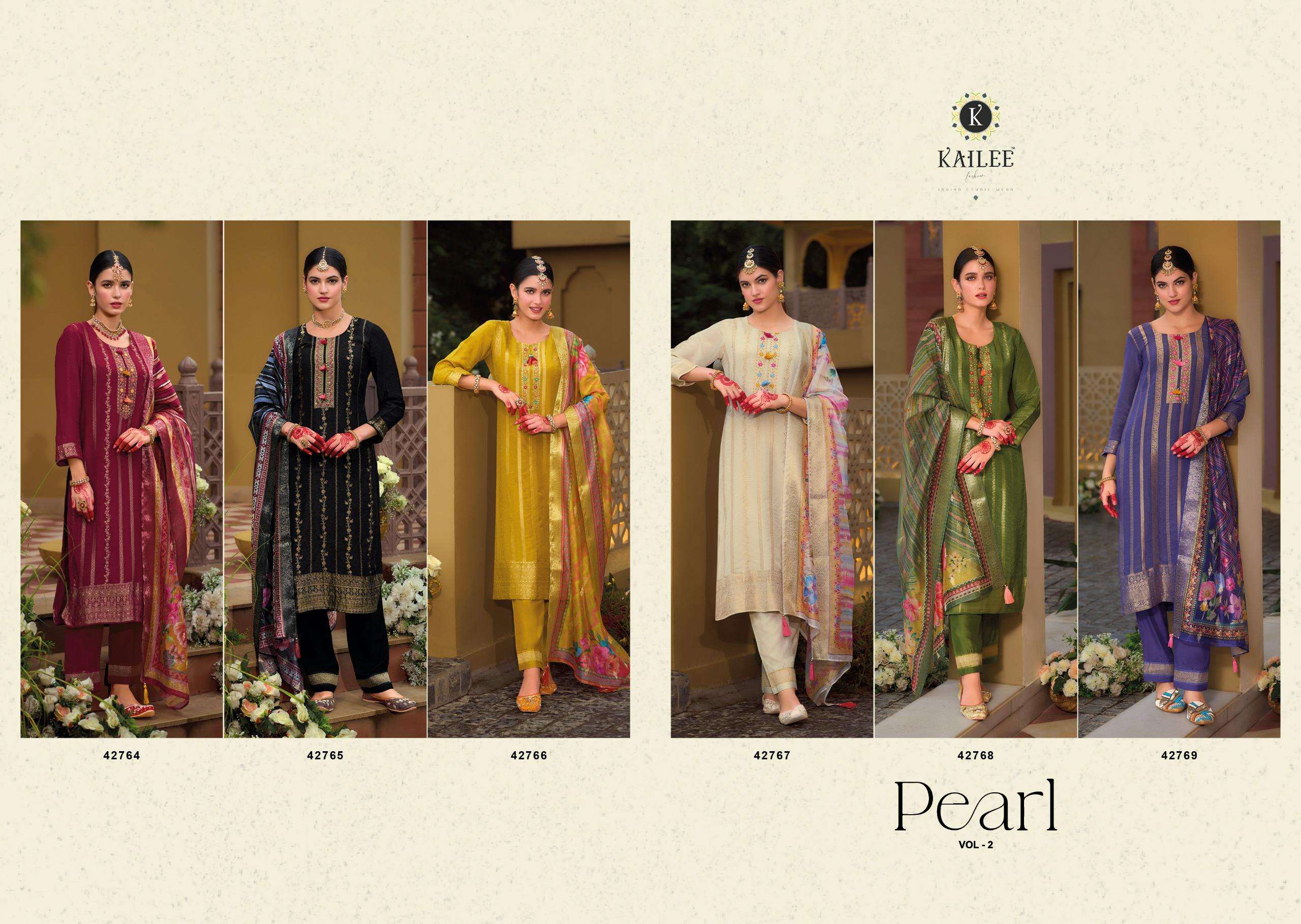 KAILEE FASHION PRESENTS PEARL READYMADE VISCOSE SILK KURTI BOTTOM DUPATTA FOR FESTIVE WEAR CATALOG WHOLESALER AND EXPORTER 