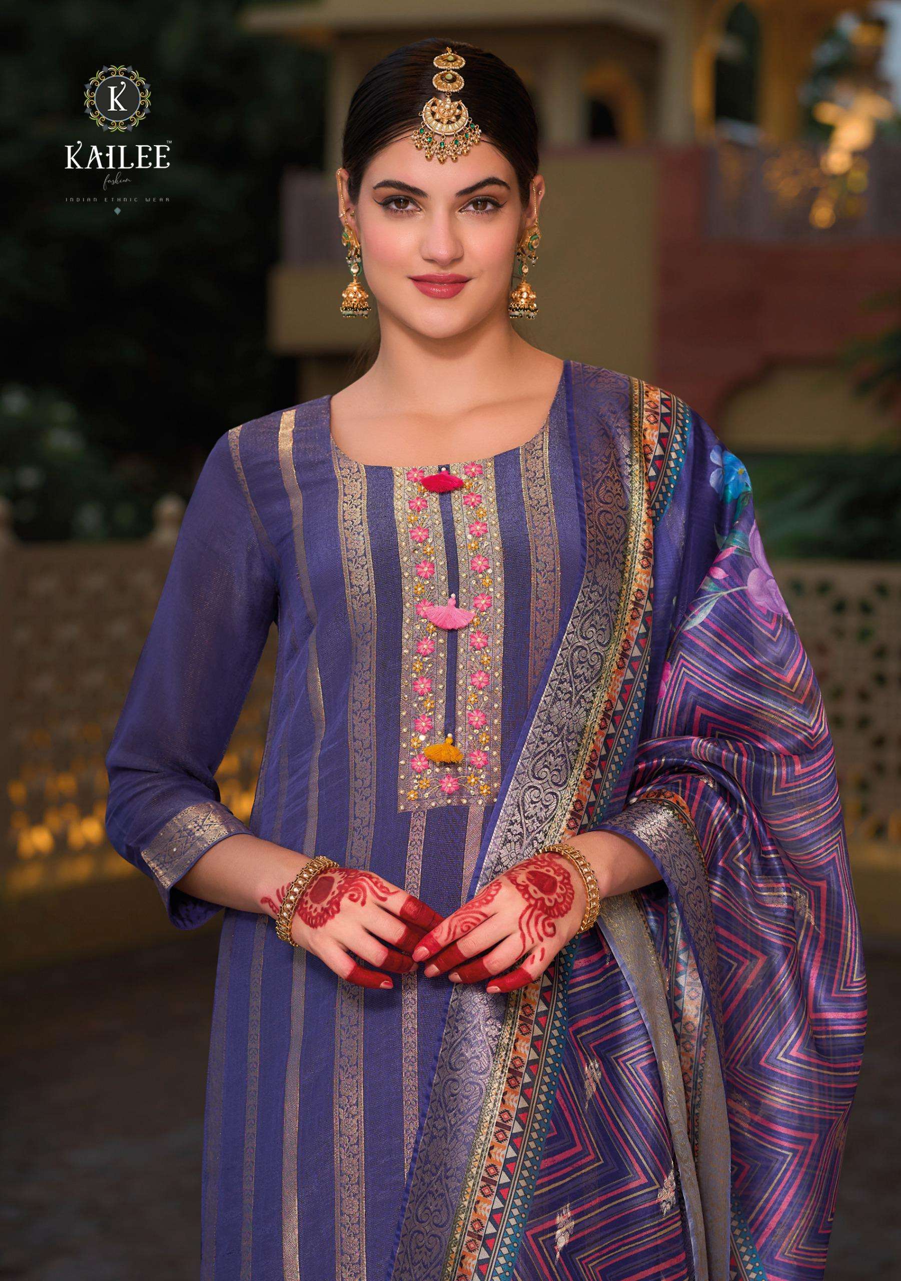 KAILEE FASHION PRESENTS PEARL READYMADE VISCOSE SILK KURTI BOTTOM DUPATTA FOR FESTIVE WEAR CATALOG WHOLESALER AND EXPORTER 