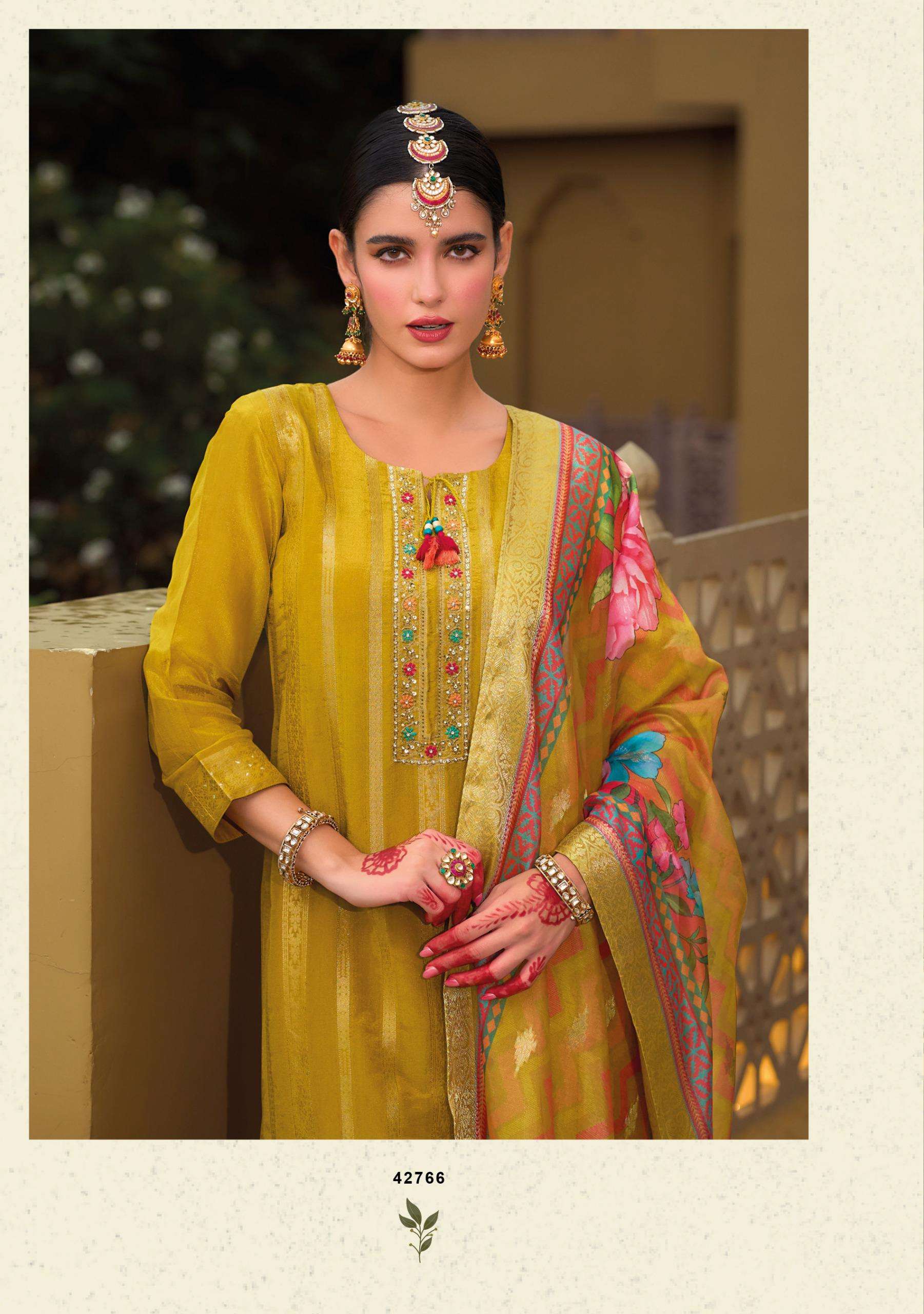 KAILEE FASHION PRESENTS PEARL READYMADE VISCOSE SILK KURTI BOTTOM DUPATTA FOR FESTIVE WEAR CATALOG WHOLESALER AND EXPORTER 