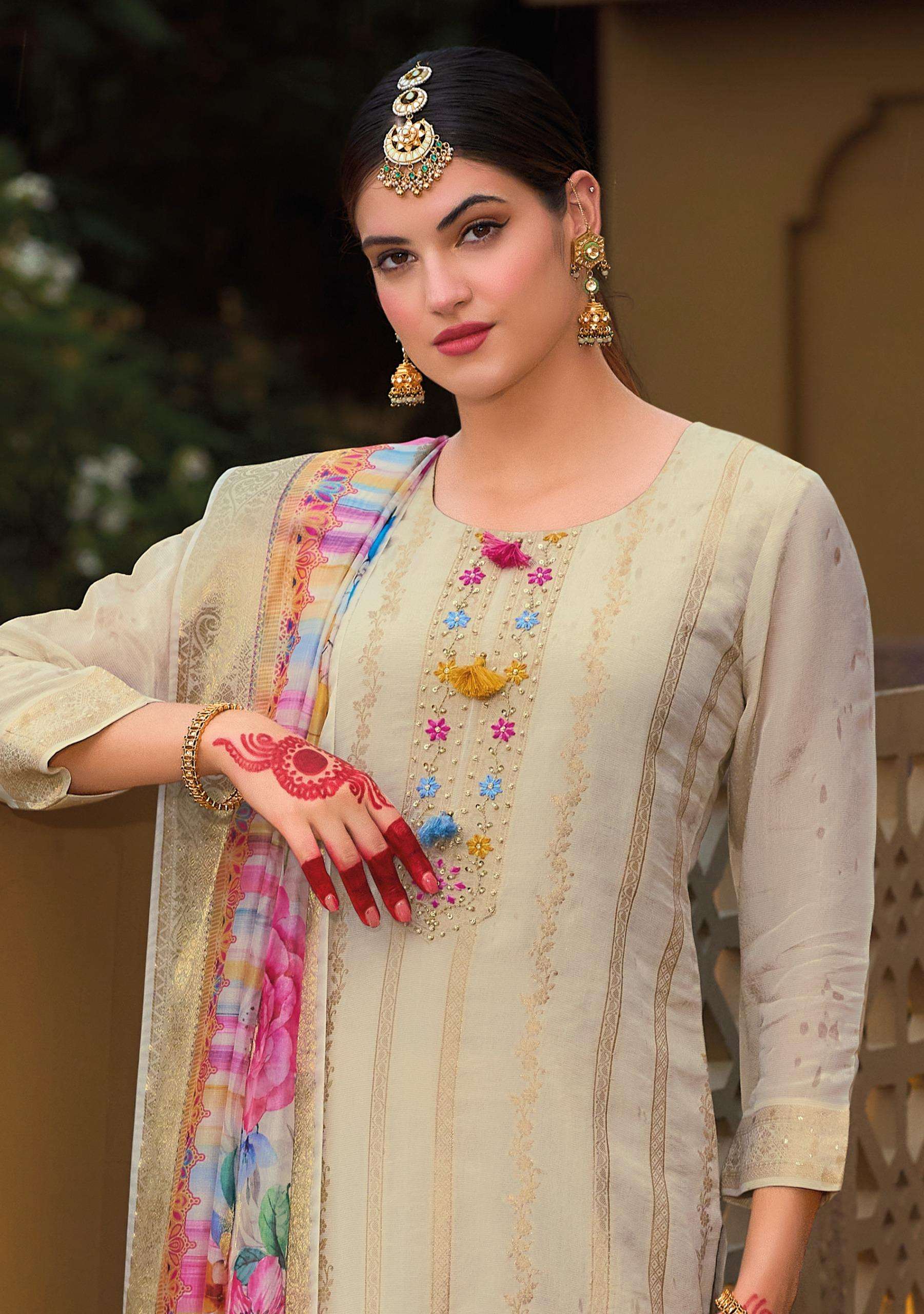 KAILEE FASHION PRESENTS PEARL READYMADE VISCOSE SILK KURTI BOTTOM DUPATTA FOR FESTIVE WEAR CATALOG WHOLESALER AND EXPORTER 