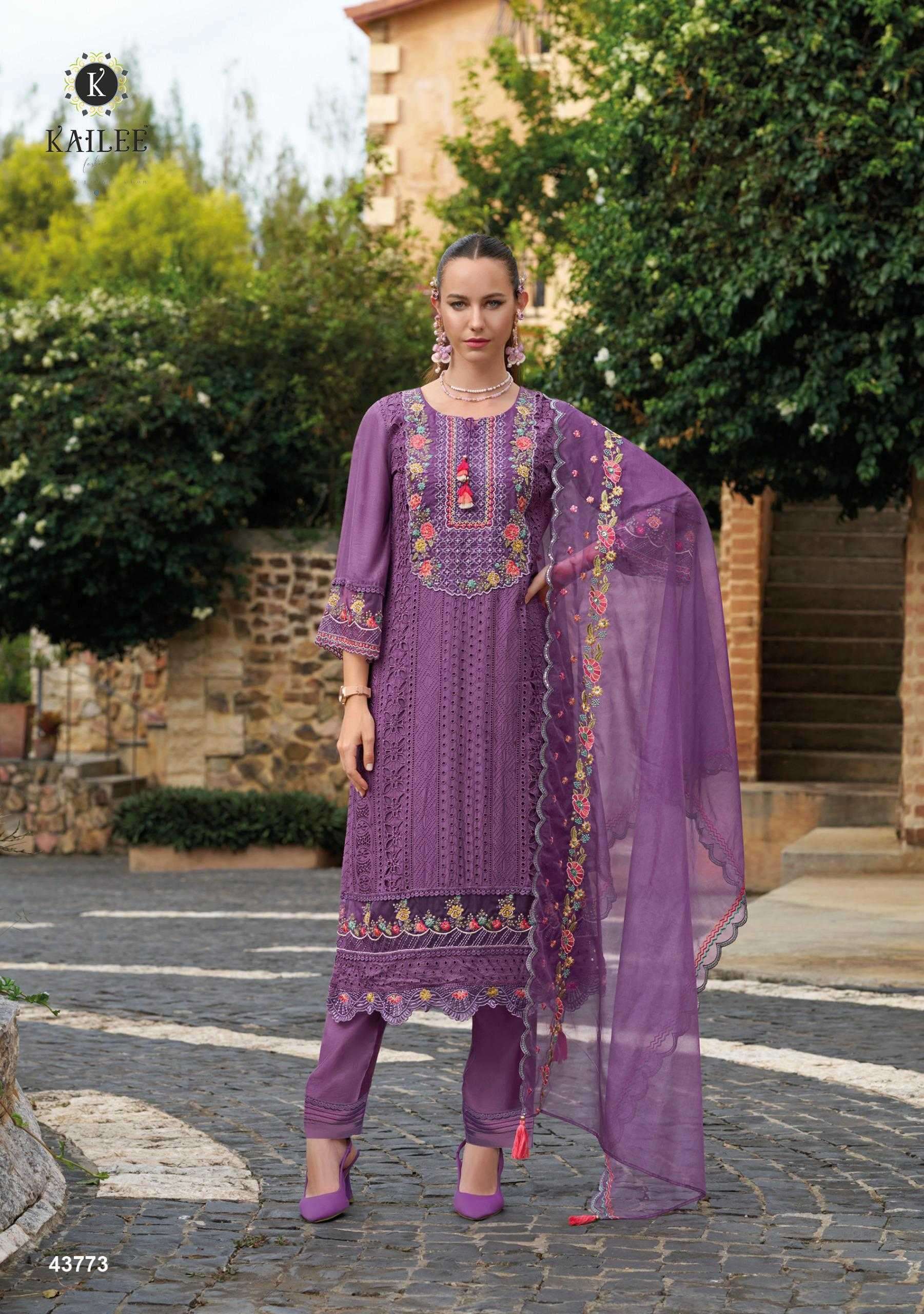 KAILEE FASHION PRESENTS SAFARANAMA VOL-5 VISCOSE MUSLIN CLASSIC READYMADE SALWAR SUIT CATALOG WHOLESALER AND EXPORTER IN SURAT
