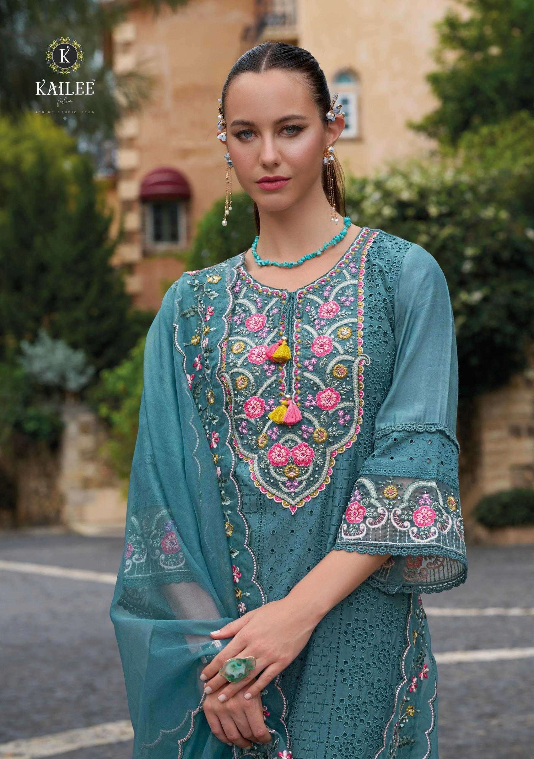 KAILEE FASHION PRESENTS SAFARANAMA VOL-5 VISCOSE MUSLIN CLASSIC READYMADE SALWAR SUIT CATALOG WHOLESALER AND EXPORTER IN SURAT
