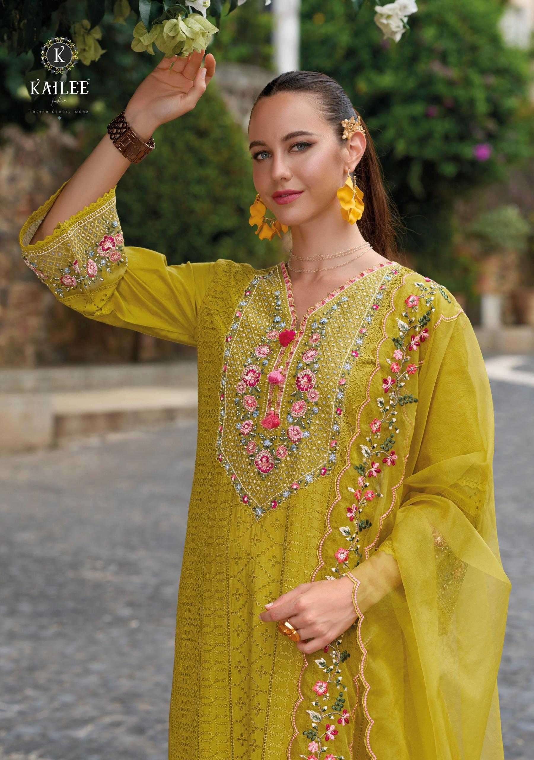 KAILEE FASHION PRESENTS SAFARANAMA VOL-5 VISCOSE MUSLIN CLASSIC READYMADE SALWAR SUIT CATALOG WHOLESALER AND EXPORTER IN SURAT