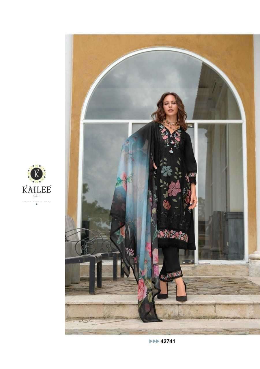 KAILEE FASHION PRESENTS SIFAARA VOL-2 VISCOSE MUSLIN FULL STITCH PARTY WEAR SUIT CATALOG WHOLESALER AND EXPORTER 