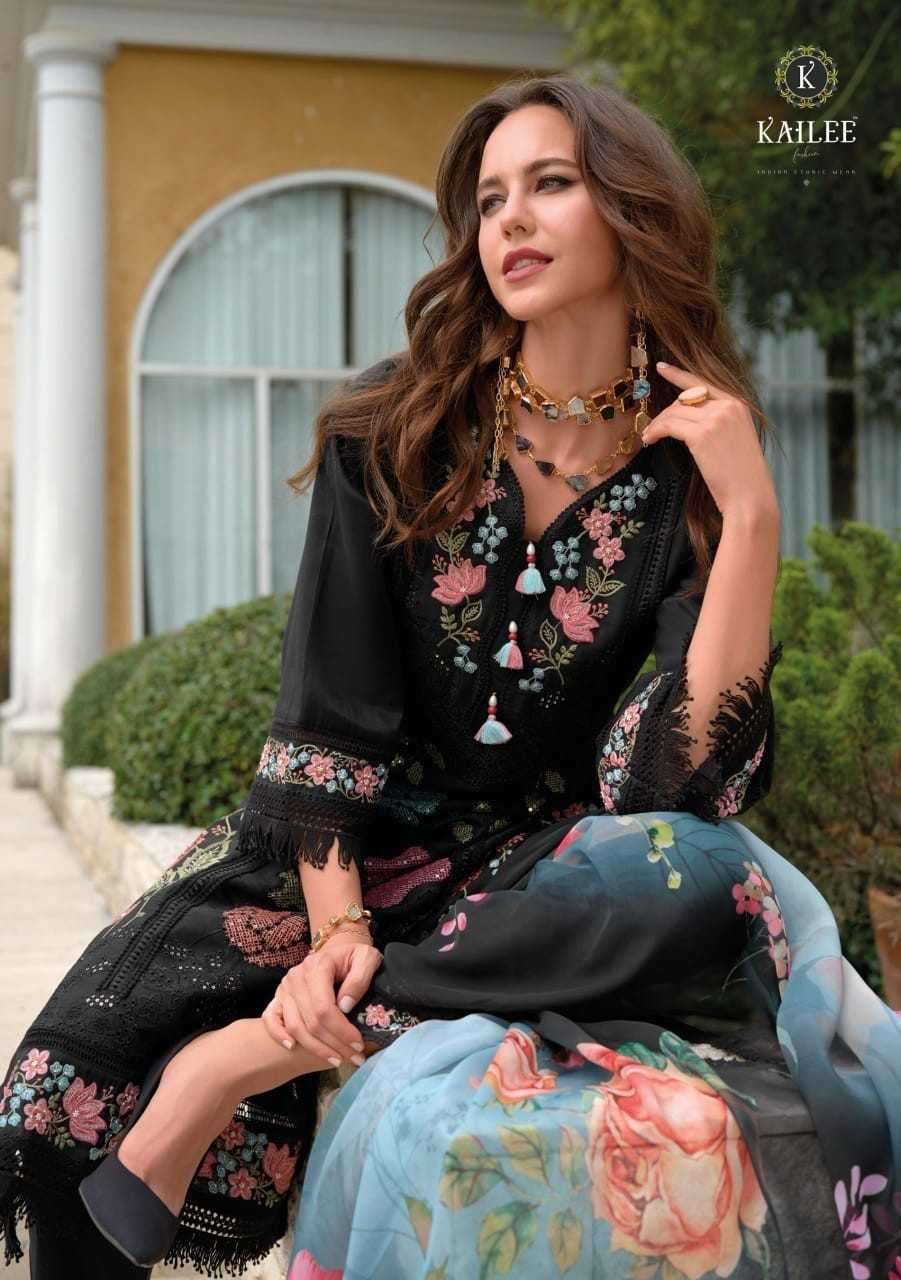 KAILEE FASHION PRESENTS SIFAARA VOL-2 VISCOSE MUSLIN FULL STITCH PARTY WEAR SUIT CATALOG WHOLESALER AND EXPORTER 