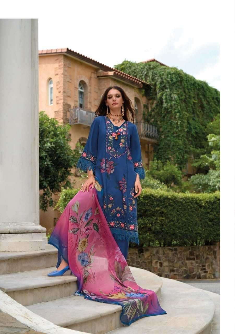 KAILEE FASHION PRESENTS SIFAARA VOL-2 VISCOSE MUSLIN FULL STITCH PARTY WEAR SUIT CATALOG WHOLESALER AND EXPORTER 