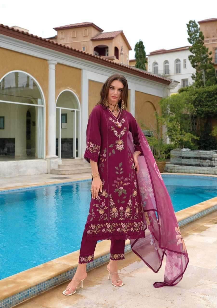 KAILEE FASHION PRESENTS SIFAARA VOL-2 VISCOSE MUSLIN FULL STITCH PARTY WEAR SUIT CATALOG WHOLESALER AND EXPORTER 