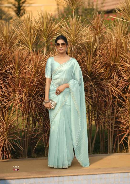 KASHVI CREATION PRESENTS SOLITAIRE VOL-1 ORGANZA SILK SAREE CATALOG WHOLESALER AND EXPORTER IN SURAT