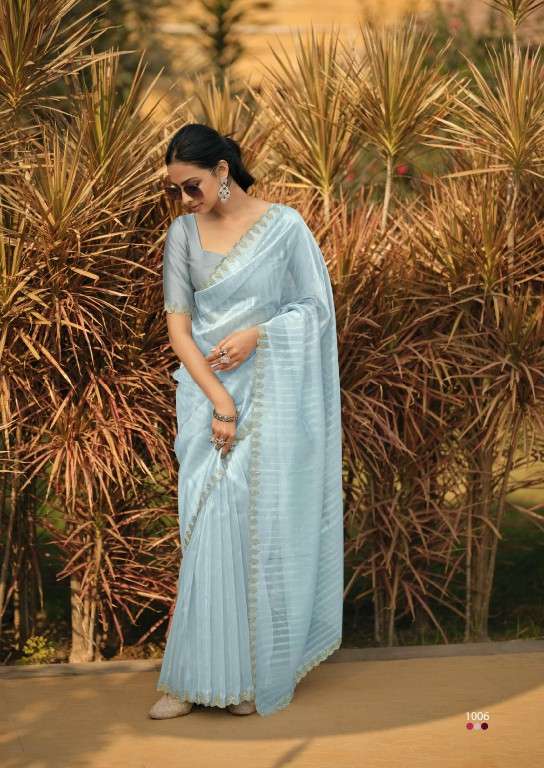 KASHVI CREATION PRESENTS SOLITAIRE VOL-1 ORGANZA SILK SAREE CATALOG WHOLESALER AND EXPORTER IN SURAT