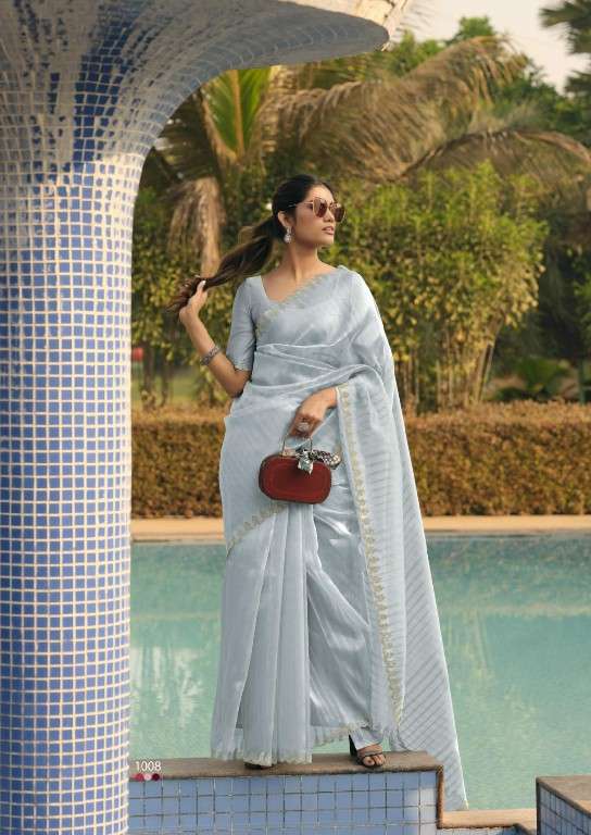 KASHVI CREATION PRESENTS SOLITAIRE VOL-1 ORGANZA SILK SAREE CATALOG WHOLESALER AND EXPORTER IN SURAT