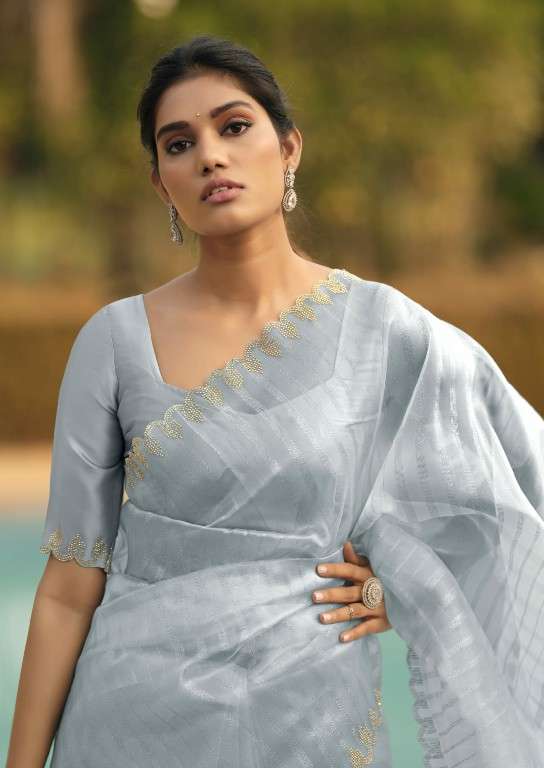 KASHVI CREATION PRESENTS SOLITAIRE VOL-1 ORGANZA SILK SAREE CATALOG WHOLESALER AND EXPORTER IN SURAT