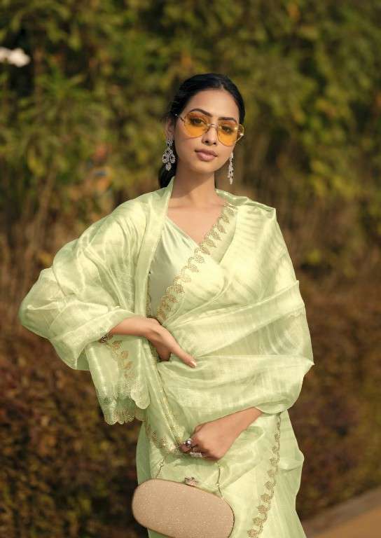 KASHVI CREATION PRESENTS SOLITAIRE VOL-1 ORGANZA SILK SAREE CATALOG WHOLESALER AND EXPORTER IN SURAT