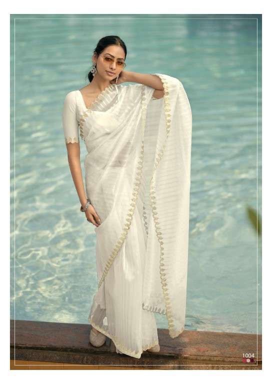 KASHVI CREATION PRESENTS SOLITAIRE VOL-1 ORGANZA SILK SAREE CATALOG WHOLESALER AND EXPORTER IN SURAT