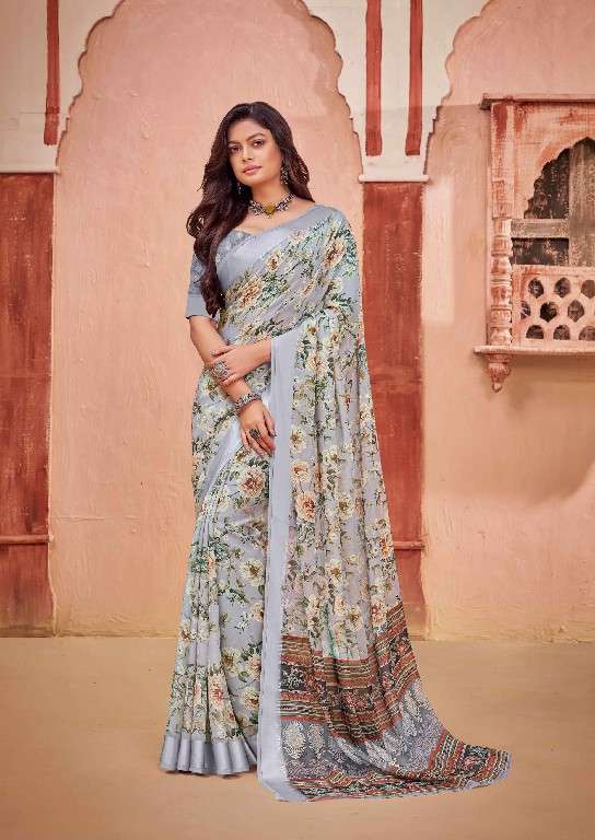 Kashvi Presents Amrapali Vol-2 Wholesale Chiffon Satin Patta Sarees Catalog Wholesaler And Exporter 