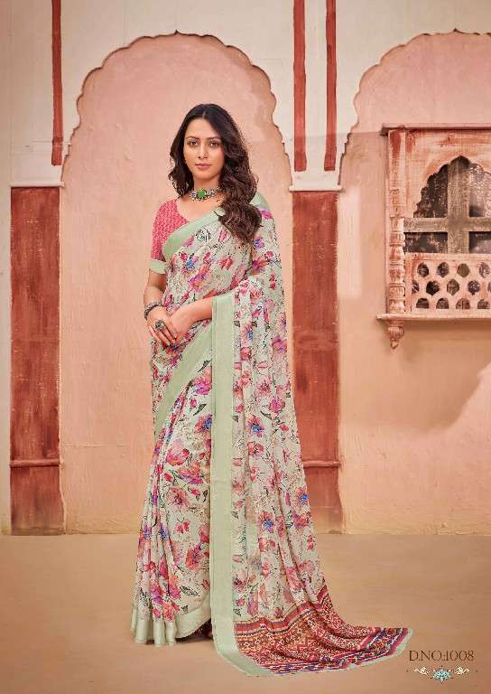 Kashvi Presents Amrapali Vol-2 Wholesale Chiffon Satin Patta Sarees Catalog Wholesaler And Exporter 