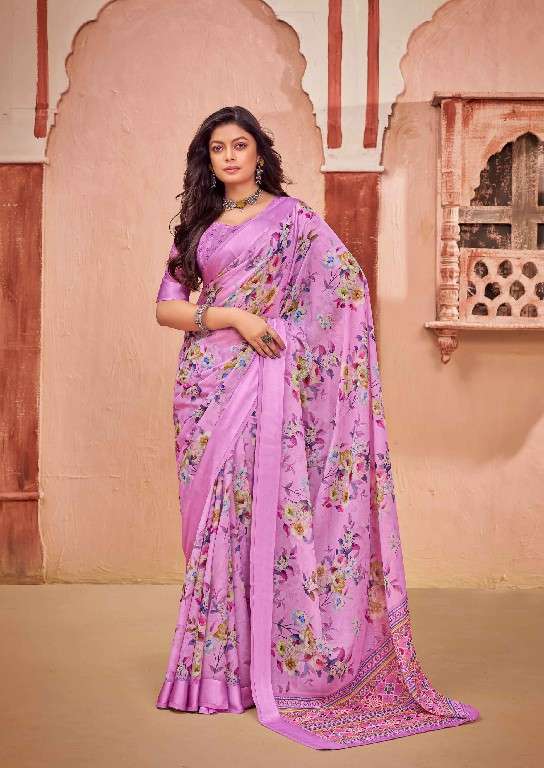 Kashvi Presents Amrapali Vol-2 Wholesale Chiffon Satin Patta Sarees Catalog Wholesaler And Exporter 