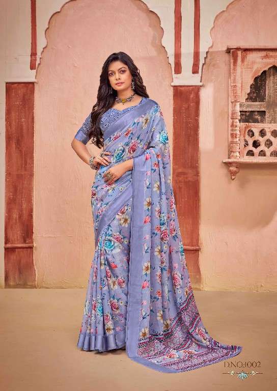 Kashvi Presents Amrapali Vol-2 Wholesale Chiffon Satin Patta Sarees Catalog Wholesaler And Exporter 