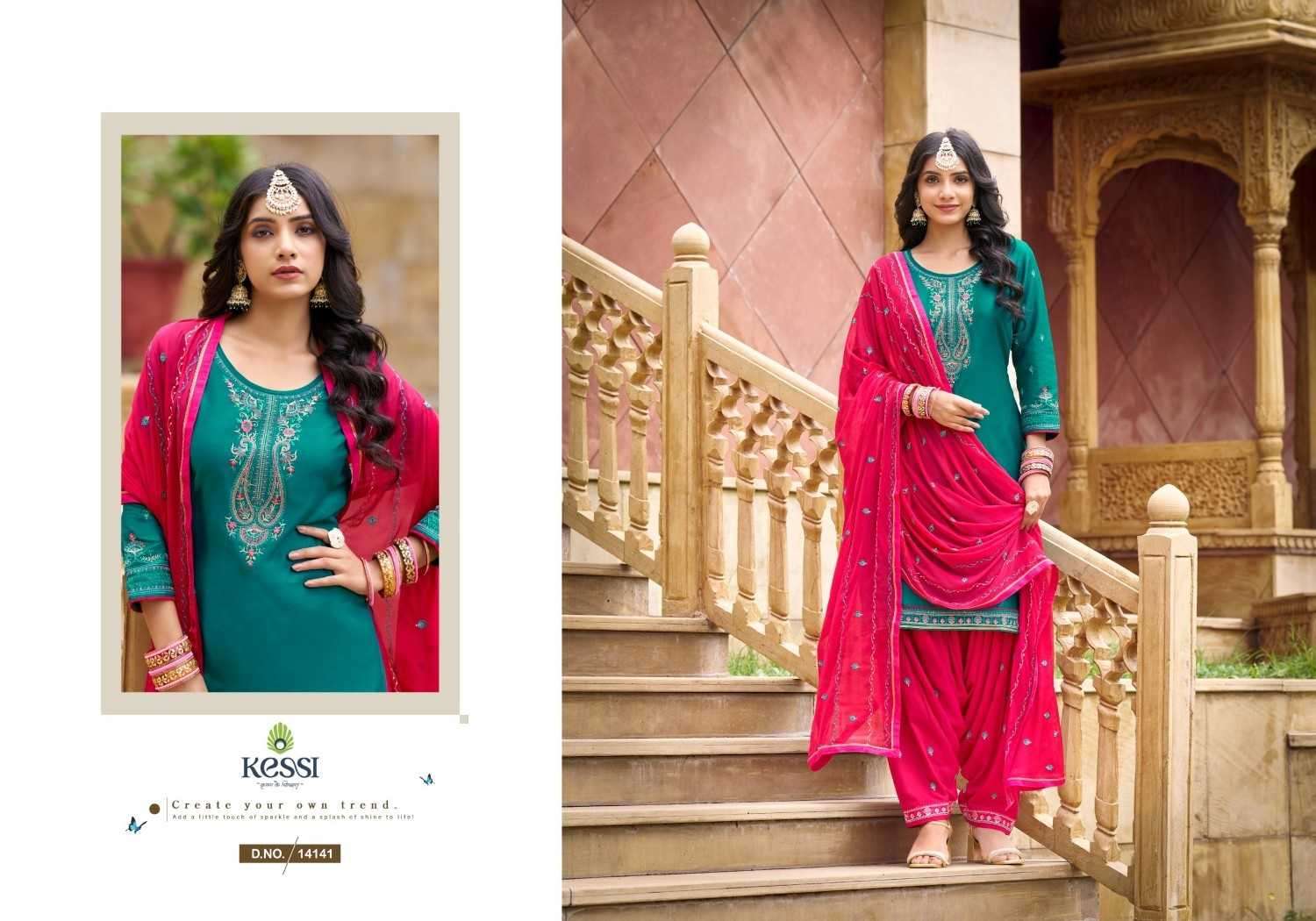 KESSI PRESENTS PATIALA HOUSE VOL-100 JAM SILK COTTON ATTRACTIVE LOOK PATIYALA UNSTITCH SALWAR SUITC CATALOG WHOLESALER AND EXPORTER IN SURAT