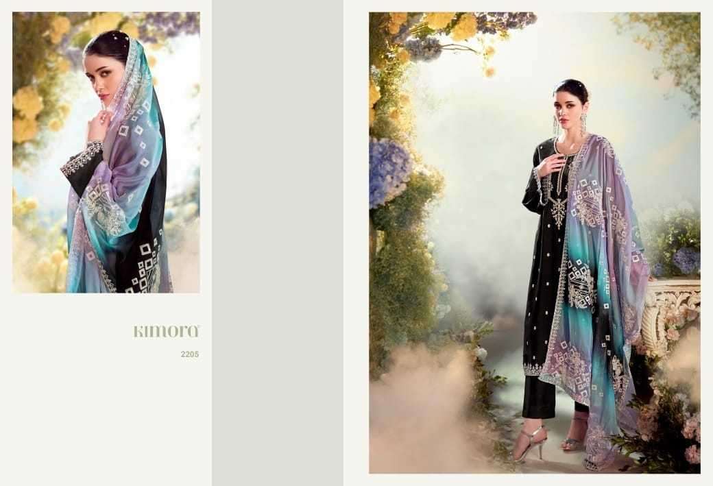 KIMORA PRESENTS DASTOOR VOL-50 2201-2206 MODAL SILK DESIGNER SUITS CATALOG WHOLESALER AND EXPORTER 