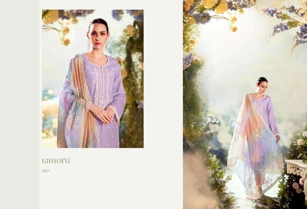 KIMORA PRESENTS DASTOOR VOL-50 2201-2206 MODAL SILK DESIGNER SUITS CATALOG WHOLESALER AND EXPORTER 