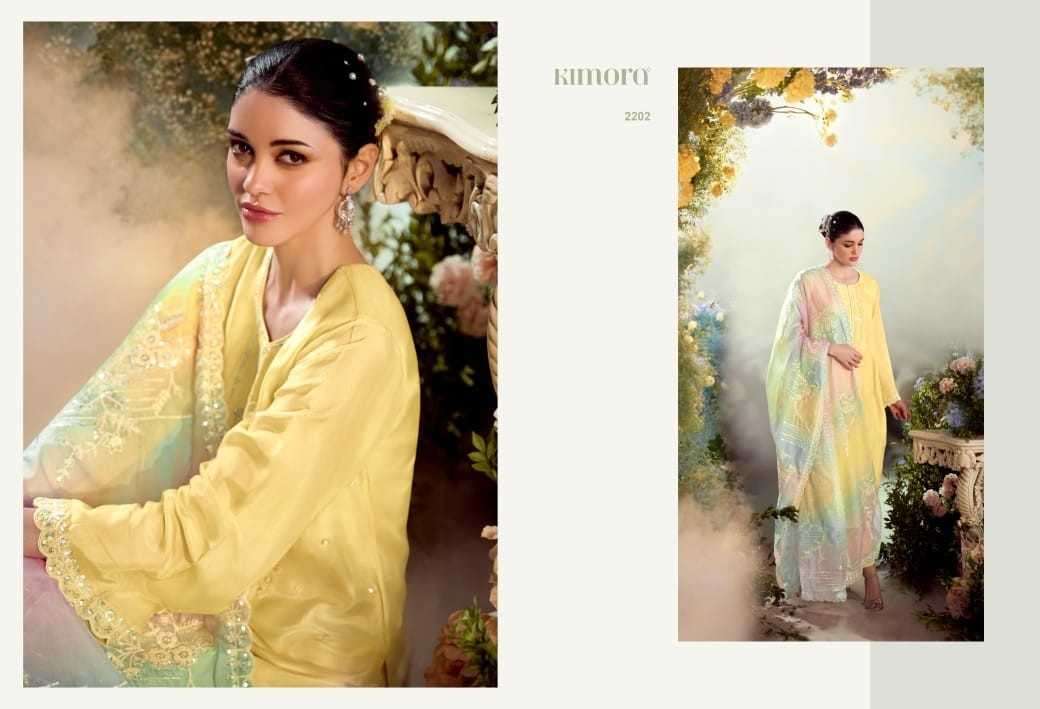 KIMORA PRESENTS DASTOOR VOL-50 2201-2206 MODAL SILK DESIGNER SUITS CATALOG WHOLESALER AND EXPORTER 