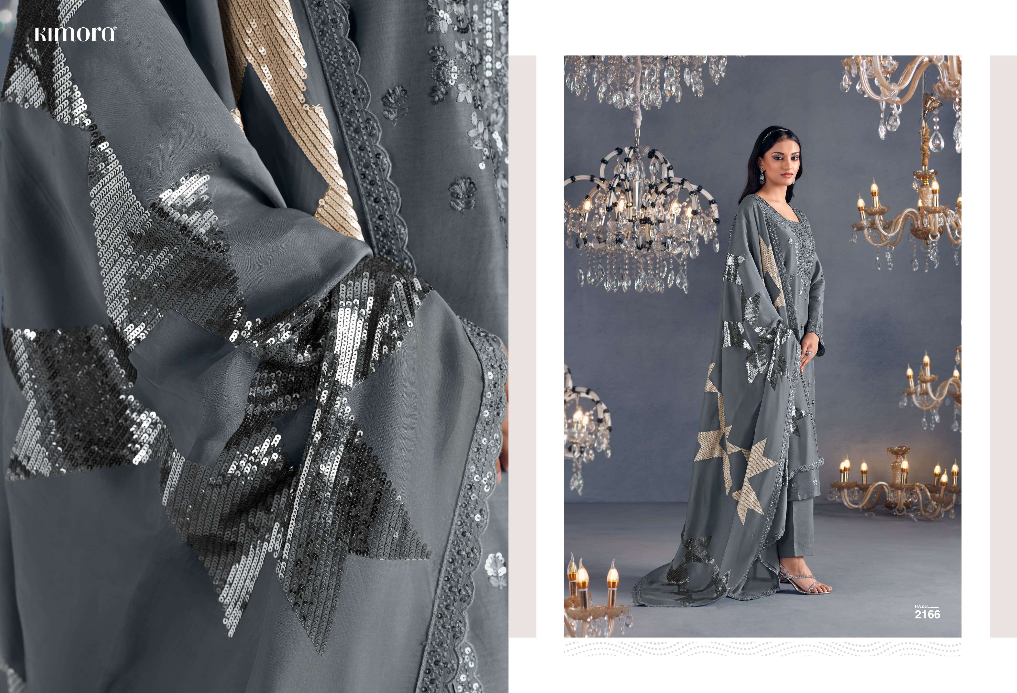 KIMORA PRESENTS HAZEL DESINGER PARTYEWEAR RUSSIAN SILK SALWAR SUITS CATALOG WHOLESALER AND EXPORTER IN SURAT